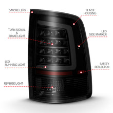 Load image into Gallery viewer, ANZO 311319 2009-2018 Dodge Ram 1500 LED Taillight Plank Style Black w/Smoke Lens