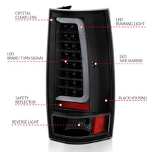 Load image into Gallery viewer, ANZO 311321 2007-2014 Chevy Tahoe LED Taillight Plank Style Black w/Clear Lens