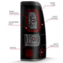 Load image into Gallery viewer, ANZO 311325 1999-2002 Chevy Silverado 1500 LED Taillights Plank Style Black w/Smoke Lens