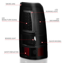 Load image into Gallery viewer, ANZO 311331 1999-2002 Chevy Silverado 1500 LED Taillights Plank Style Black w/Smoke Lens