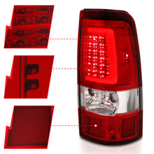 Load image into Gallery viewer, ANZO 311335 2003-2006 Chevy Silverado 1500 LED Taillights Plank Style Chrome With Red/Clear Lens