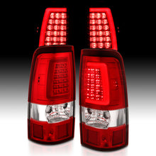 Load image into Gallery viewer, ANZO 311335 2003-2006 Chevy Silverado 1500 LED Taillights Plank Style Chrome With Red/Clear Lens