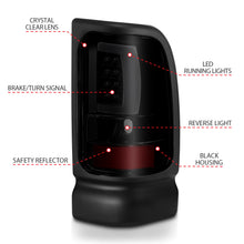 Load image into Gallery viewer, ANZO 311340 1994-2001 Dodge Ram 1500 LED Taillights Plank Style Black w/Smoke Lens
