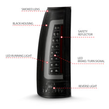 Load image into Gallery viewer, ANZO 311345 1999-2000 Cadillac Escalade LED Taillights Black Housing Smoke Lens Pair