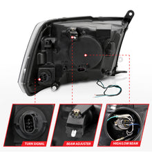Load image into Gallery viewer, ANZO 111404 09-18 Dodge Ram 1500 Plank Style Projector Headlights Black w/ Halo