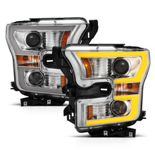 Load image into Gallery viewer, ANZO 111358 2015-2017 Ford F-150 Projector Headlights w/ Plank Style Switchback Chrome w/ Amber
