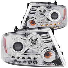 Load image into Gallery viewer, ANZO 111029 2004-2008 Ford F-150 Projector Headlights w/ Halo and LED Chrome