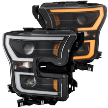 Load image into Gallery viewer, ANZO 111357 2015-2017 Ford F-150 Projector Headlights w/ Plank Style Switchback Black w/ Amber
