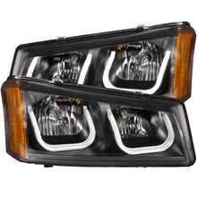 Load image into Gallery viewer, ANZO 111312 2003-2006 Chevrolet Silverado 1500 Projector Headlights w/ U-Bar Black