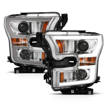 Load image into Gallery viewer, ANZO 111358 2015-2017 Ford F-150 Projector Headlights w/ Plank Style Switchback Chrome w/ Amber