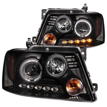 Load image into Gallery viewer, ANZO 111028 2004-2008 Ford F-150 Projector Headlights w/ Halo and LED Black