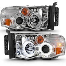 Load image into Gallery viewer, ANZO 111491 2002-2005 Dodge Ram 1500 Projector Headlights w/ Halo Chrome Clear Amber