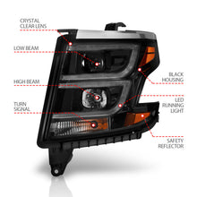 Load image into Gallery viewer, ANZO 111492 2015-2020 Chevy Tahoe Projector Headlights Plank Style Black w/DRL