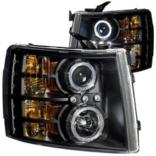 Load image into Gallery viewer, ANZO 111107 2007-2013 Chevrolet Silverado 1500 Projector Headlights w/ Halo Black
