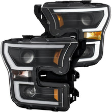 Load image into Gallery viewer, ANZO 111357 2015-2017 Ford F-150 Projector Headlights w/ Plank Style Switchback Black w/ Amber