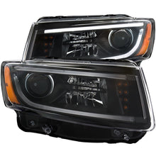 Load image into Gallery viewer, ANZO 111329 2014-2015 Jeep Grand Cherokee Projector Headlights w/ Plank Style Design Black