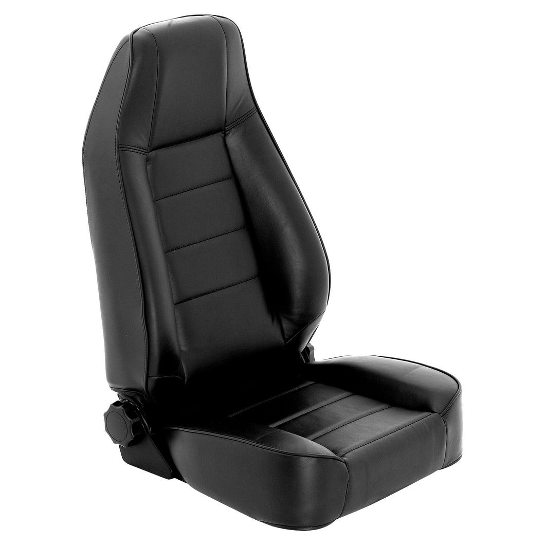 Smittybilt SEAT - FRONT - FACTORY STYLE REPLACEMENT W/ RECLINER - VINYL BLACK JEEP 76-18 CJ & WRANGLER CJ/YJ/TJ/LJ 45001