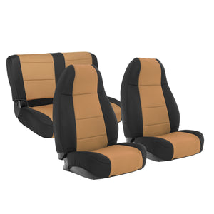 Smittybilt NEOPRENE SEAT COVER SET FRONT/REAR - TAN JEEP 91-95 YJ 471125