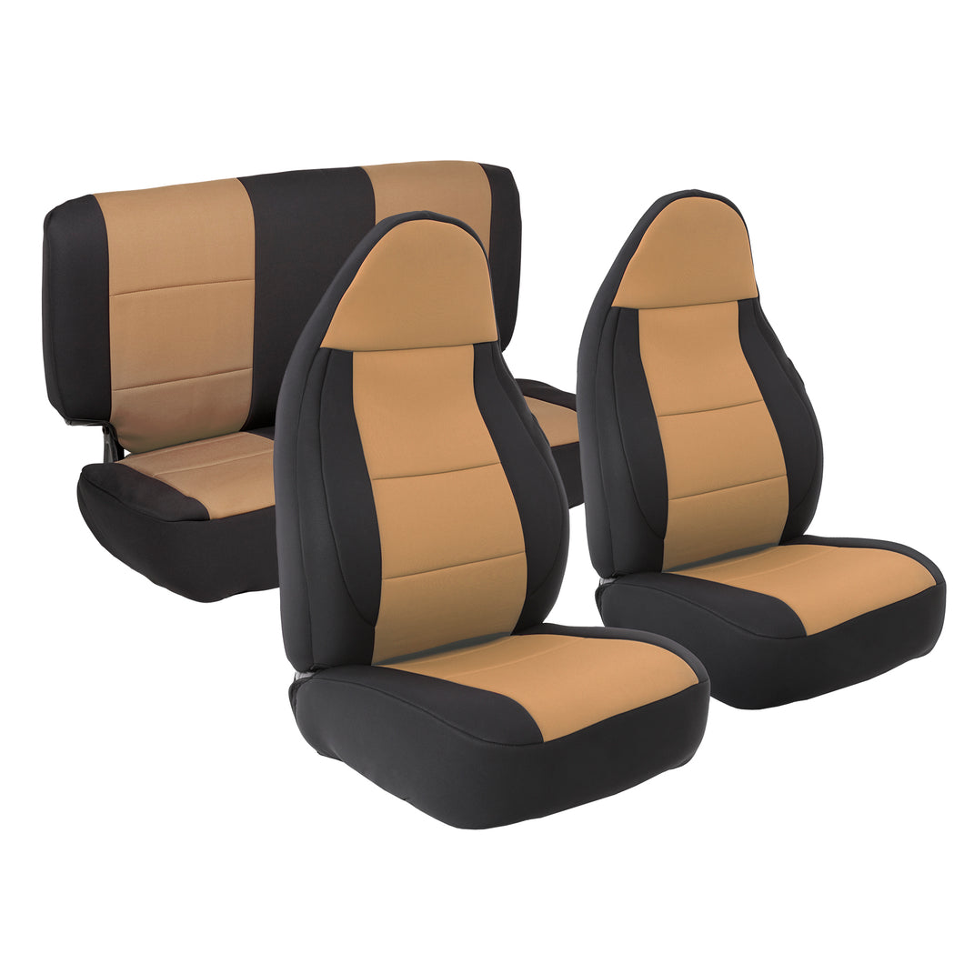 Smittybilt NEOPRENE SEAT COVER SET FRONT/REAR - TAN JEEP 03-06 TJ 471325