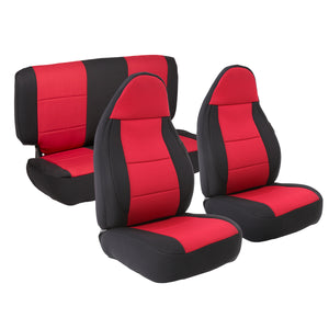 Smittybilt NEOPRENE SEAT COVER SET FRONT/REAR - RED JEEP 03-06 TJ 471330