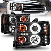 Load image into Gallery viewer, ANZO 111125 2007-2013 Gmc Sierra 1500 Projector Headlights w/ Halo Black