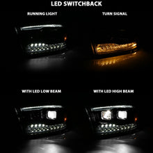 Load image into Gallery viewer, ANZO 111464 2009-2018 Dodge Ram 1500 Led Projector Plank Style Switchback H.L Halo Black Amber (OE Style)