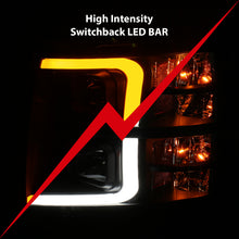 Load image into Gallery viewer, ANZO 111410 07-13 Chevrolet Silverado 1500 Plank Style Projector Headlights Black w/ Amber