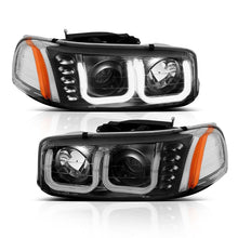 Load image into Gallery viewer, ANZO 111303 1999-2006 Gmc Sierra 1500 Projector Headlights w/ U-Bar Black