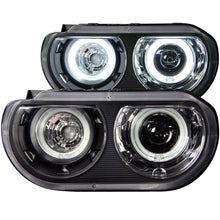 Load image into Gallery viewer, ANZO 121306 2008-2014 Dodge Challenger Projector Headlights w/ Halo Black (CCFL) (HID Compatible)