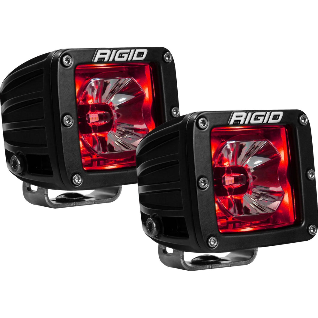 RIGID Radiance Pod With Red Backlight Surface Mount Black Housing Pair