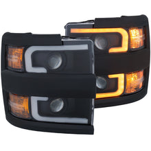 Load image into Gallery viewer, ANZO 111383 2009-2014 Ford F-150 Projector Headlights w/ U-Bar Switchback Black w/ Amber