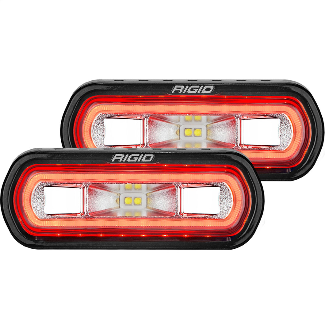 RIGID SR-L Series Off-Road Spreader Pod 3 Wire Surface Mount Red Halo Pair