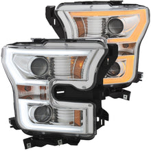 Load image into Gallery viewer, ANZO 111358 2015-2017 Ford F-150 Projector Headlights w/ Plank Style Switchback Chrome w/ Amber