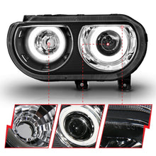 Load image into Gallery viewer, ANZO 121308 2008-2014 Dodge Challenger Projector Headlights w/ Halo Black (CCFL)