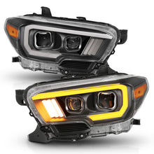 Load image into Gallery viewer, ANZO 111397 2016-2017 Toyota Tacoma Projector Headlights w/ Plank Style Switchback Black w/ Amber w/ DRL