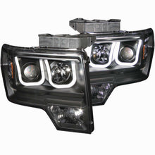 Load image into Gallery viewer, ANZO 111263 2009-2014 Ford F-150 Projector Headlights w/ U-Bar Black