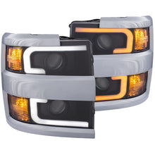 Load image into Gallery viewer, ANZO 111384 2007-2013 Chevrolet Silverado 1500/2500 Projector Headlights w/ U-Bar Switchback Black w/ Amber