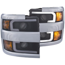 Load image into Gallery viewer, ANZO 111384 2007-2013 Chevrolet Silverado 1500/2500 Projector Headlights w/ U-Bar Switchback Black w/ Amber