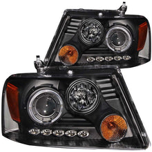 Load image into Gallery viewer, ANZO 111204 2004-2008 Ford F-150 Projector Headlights w/ Halo and LED Black G2