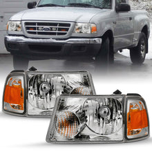 Load image into Gallery viewer, ANZO 111484 2001-2011 Ford Ranger Crystal Headlight Chrome w/Corner Lights (OE Replacement)
