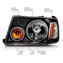 Load image into Gallery viewer, ANZO 111152 2001-2011 Ford Ranger Projector Headlights w/ Halo Black (CCFL) 1 pc