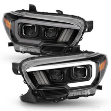 Load image into Gallery viewer, ANZO 111397 2016-2017 Toyota Tacoma Projector Headlights w/ Plank Style Switchback Black w/ Amber w/ DRL