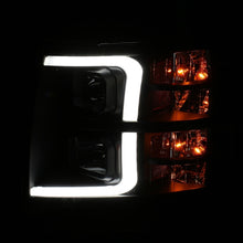 Load image into Gallery viewer, ANZO 111410 07-13 Chevrolet Silverado 1500 Plank Style Projector Headlights Black w/ Amber