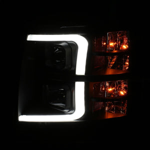 ANZO 111410 07-13 Chevrolet Silverado 1500 Plank Style Projector Headlights Black w/ Amber