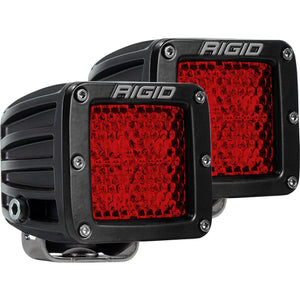 RIGID D-Series Rear Facing Light High/Low Red Diffused Surface Mount Pair