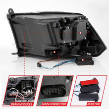 Load image into Gallery viewer, ANZO 111464 2009-2018 Dodge Ram 1500 Led Projector Plank Style Switchback H.L Halo Black Amber (OE Style)
