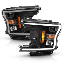 Load image into Gallery viewer, ANZO 111467 2018-2019 Ford F-150 Projector Plank Style H.L. Black Amber (Without Switchback)