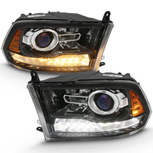Load image into Gallery viewer, ANZO 111439 2009-2018 Dodge Ram 1500 Projector Plank Style Switchback H.L Halo Black Amber (OE Style)