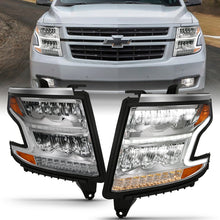 Load image into Gallery viewer, ANZO 111479 15-20 Chevy Tahoe/Suburban LED Light Bar Style Headlights w/Sequential Chrome w/Amber