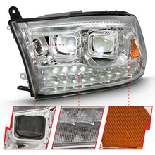 Load image into Gallery viewer, ANZO 111465 2009-2018 Dodge Ram 1500 Led Projector Plank Style Switchback H.L Halo Chrome Amber (OE Style)